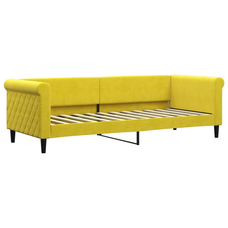 Slaapbank Fluweel 80 x 200 cm Geel met matras