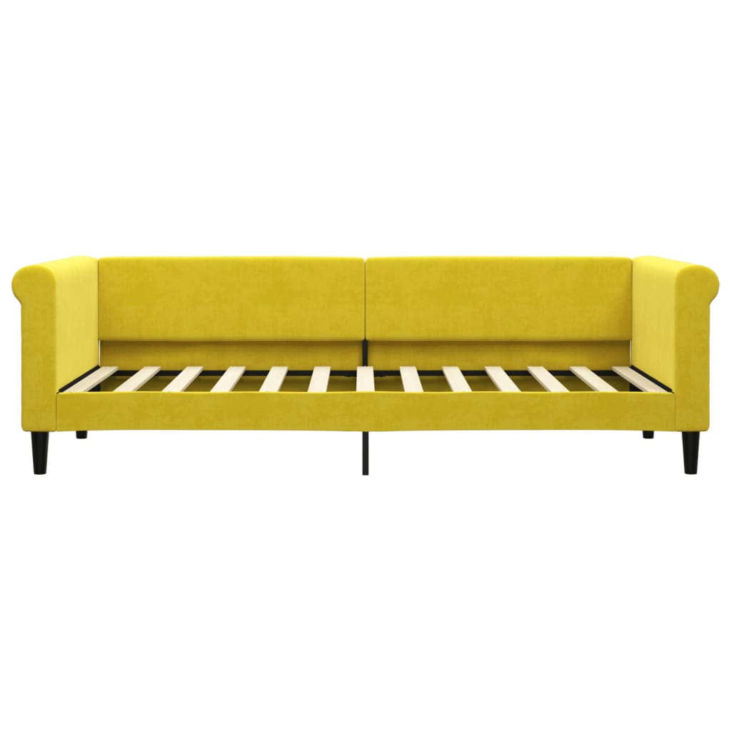 Slaapbank Fluweel 80 x 200 cm Geel met matras
