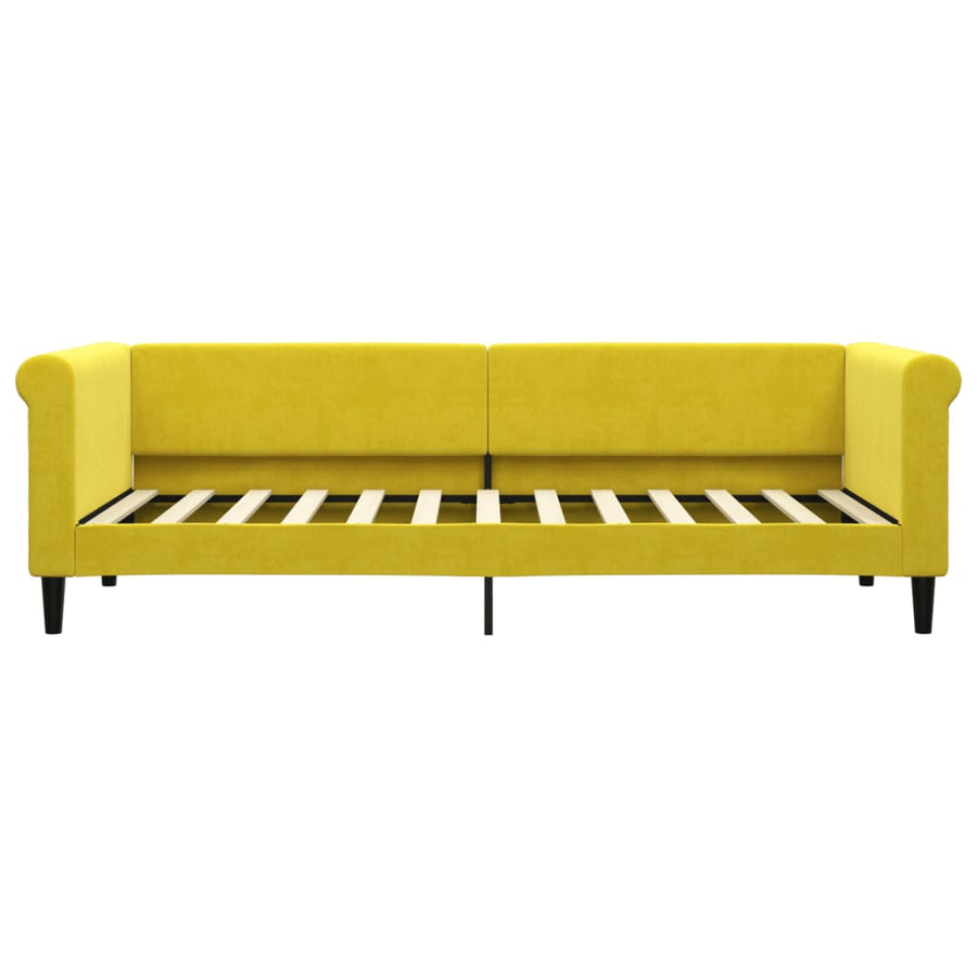 Slaapbank Fluweel 80 x 200 cm Geel met matras