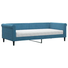 Slaapbank Fluweel Blauw 90 x 200 cm met matras
