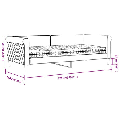 Slaapbank Fluweel Blauw 90 x 200 cm met matras