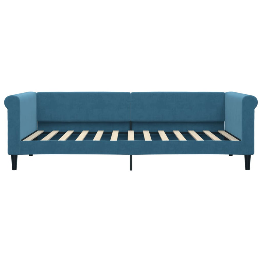 Slaapbank Fluweel Blauw 90 x 200 cm met matras