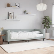 Sofa bed with mattress 90x200 cm velvet light grey