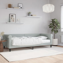 Slaapbank Fluweel 90 x 200 cm Lichtgrijs met matras