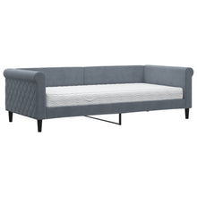Slaapbank met matras 90x200 cm fluweel donkergrijs