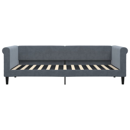 Slaapbank met matras 90x200 cm fluweel donkergrijs