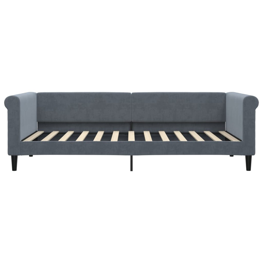 Slaapbank met matras 90x200 cm fluweel donkergrijs