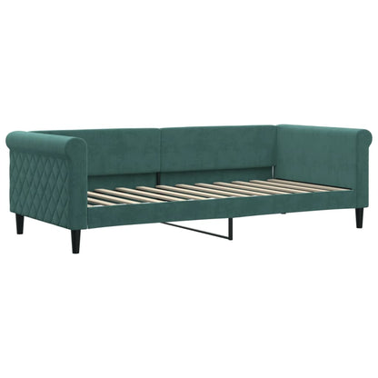 Slaapbank met matras 90x200 cm fluweel donkergroen