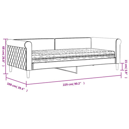 Slaapbank met matras 90x200 cm fluweel donkergroen