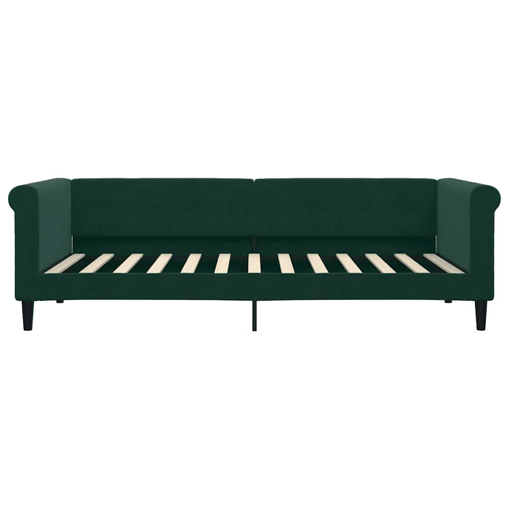 Slaapbank met matras 90x200 cm fluweel donkergroen