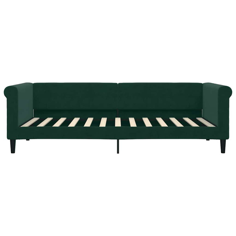 Slaapbank met matras 90x200 cm fluweel donkergroen