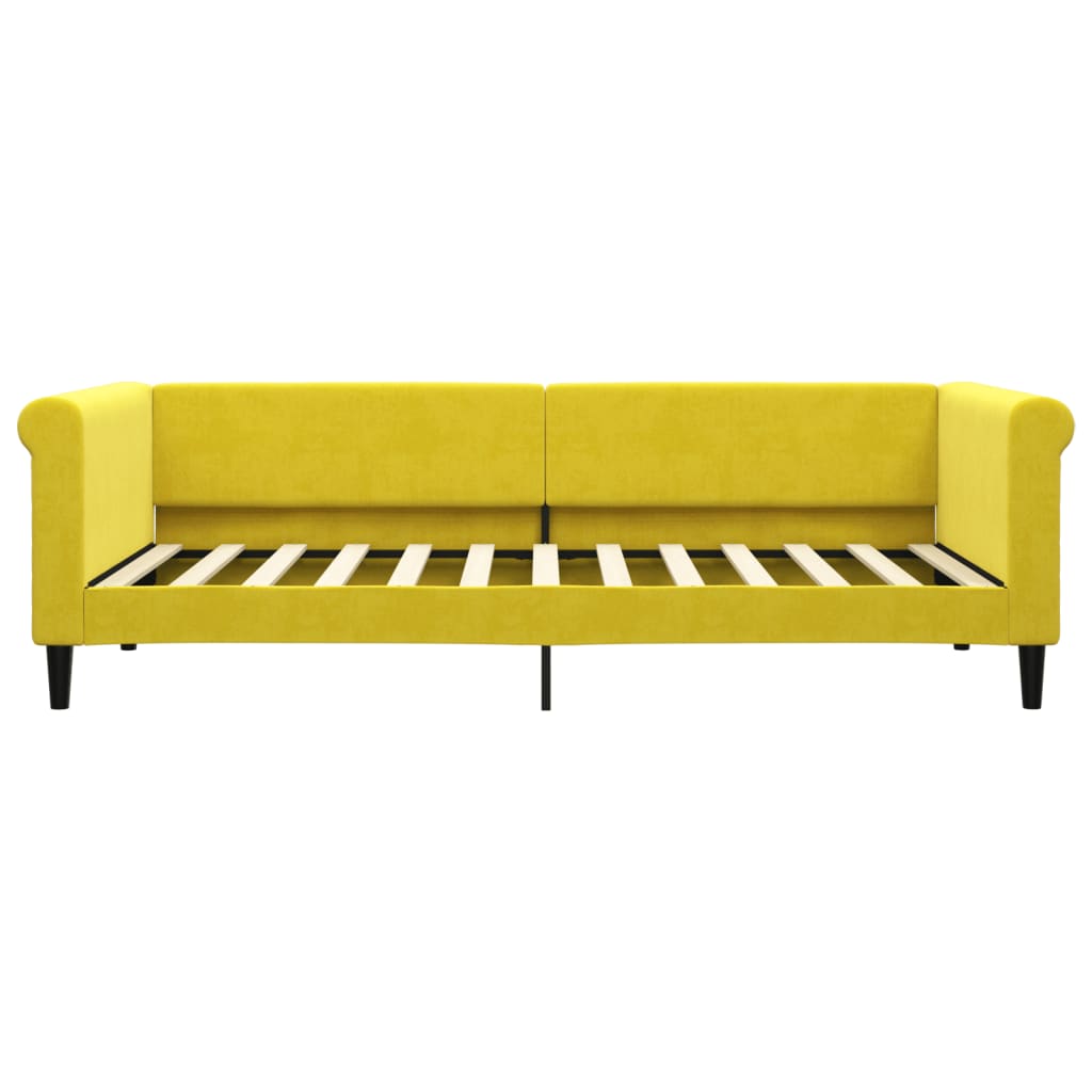 Slaapbank Fluweel 90 x 200 cm Geel met matras