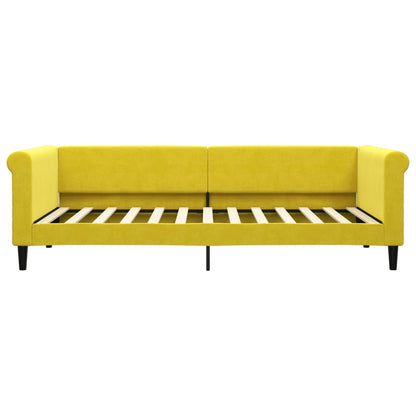Slaapbank Fluweel 90 x 200 cm Geel met matras