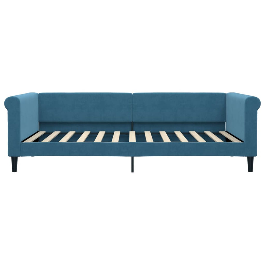 Slaapbank Fluweel 100 x 200 cm Blauw met matras