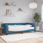 Sofa bed with mattress 100x200 cm velvet blue