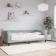 Sofa bed with mattress 100x200 cm velvet light grey