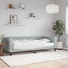 Slaapbank Fluweel 100 x 200 cm Lichtgrijs met matras