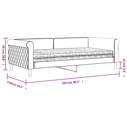 Slaapbank met matras 100x200 cm fluweel donkergroen