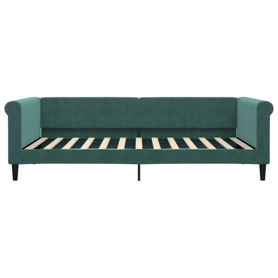 Slaapbank Fluweel 100 x 200 cm Donkergroen met matras