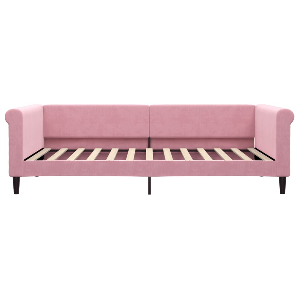 Slaapbank Fluweel Roze 100 x 200 cm met matras