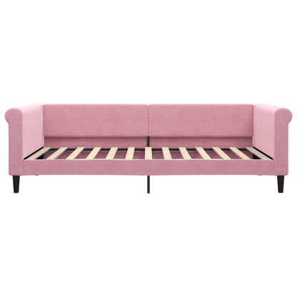 Slaapbank Fluweel Roze 100 x 200 cm met matras