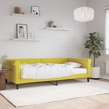 Slaapbank met matras 100x200 cm fluweel geel