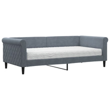 Slaapbank met matras 90x190 cm fluweel donkergrijs