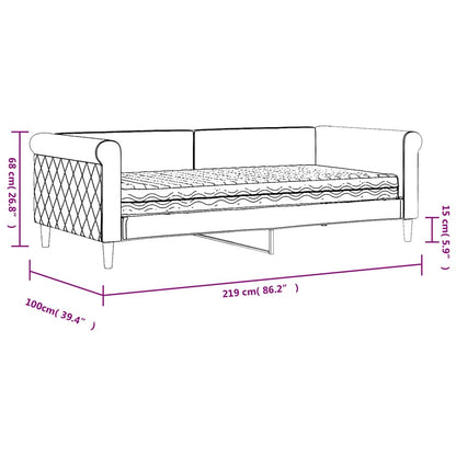Slaapbank met matras 90x190 cm fluweel donkergrijs