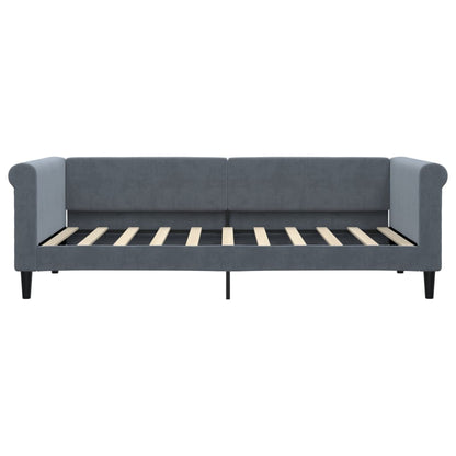 Slaapbank met matras 90x190 cm fluweel donkergrijs