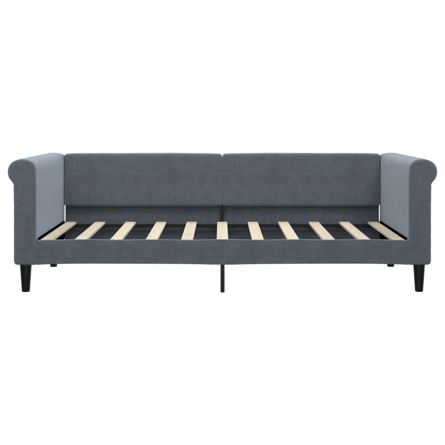 Slaapbank met matras 90x190 cm fluweel donkergrijs