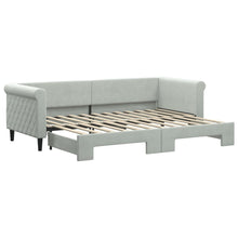 Slaapbank Fluweel 80 x 200 cm Lichtgrijs met onderschuifbed
