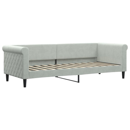 Slaapbank Fluweel 80 x 200 cm Lichtgrijs met onderschuifbed