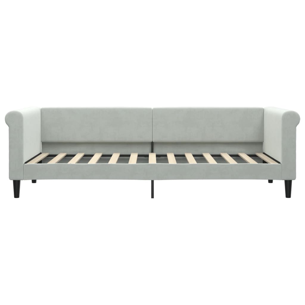Slaapbank Fluweel 80 x 200 cm Lichtgrijs met onderschuifbed