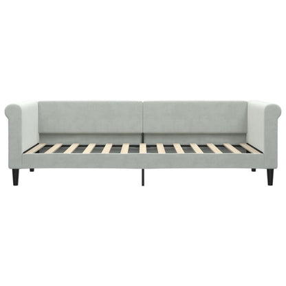 Slaapbank Fluweel 80 x 200 cm Lichtgrijs met onderschuifbed