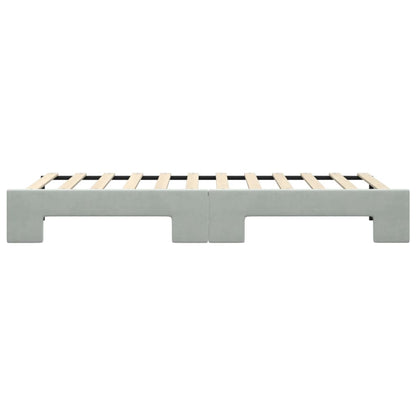 Slaapbank Fluweel 80 x 200 cm Lichtgrijs met onderschuifbed
