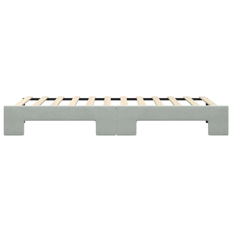 Slaapbank Fluweel 80 x 200 cm Lichtgrijs met onderschuifbed