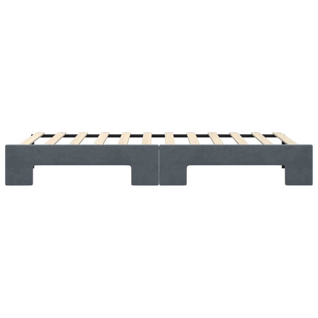 Slaapbank met onderschuifbed 80x200 cm fluweel donkergrijs