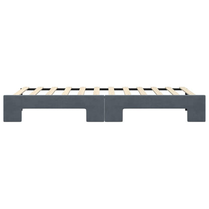 Slaapbank met onderschuifbed 80x200 cm fluweel donkergrijs