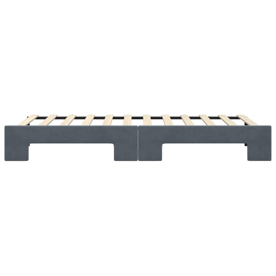 Slaapbank met onderschuifbed 80x200 cm fluweel donkergrijs