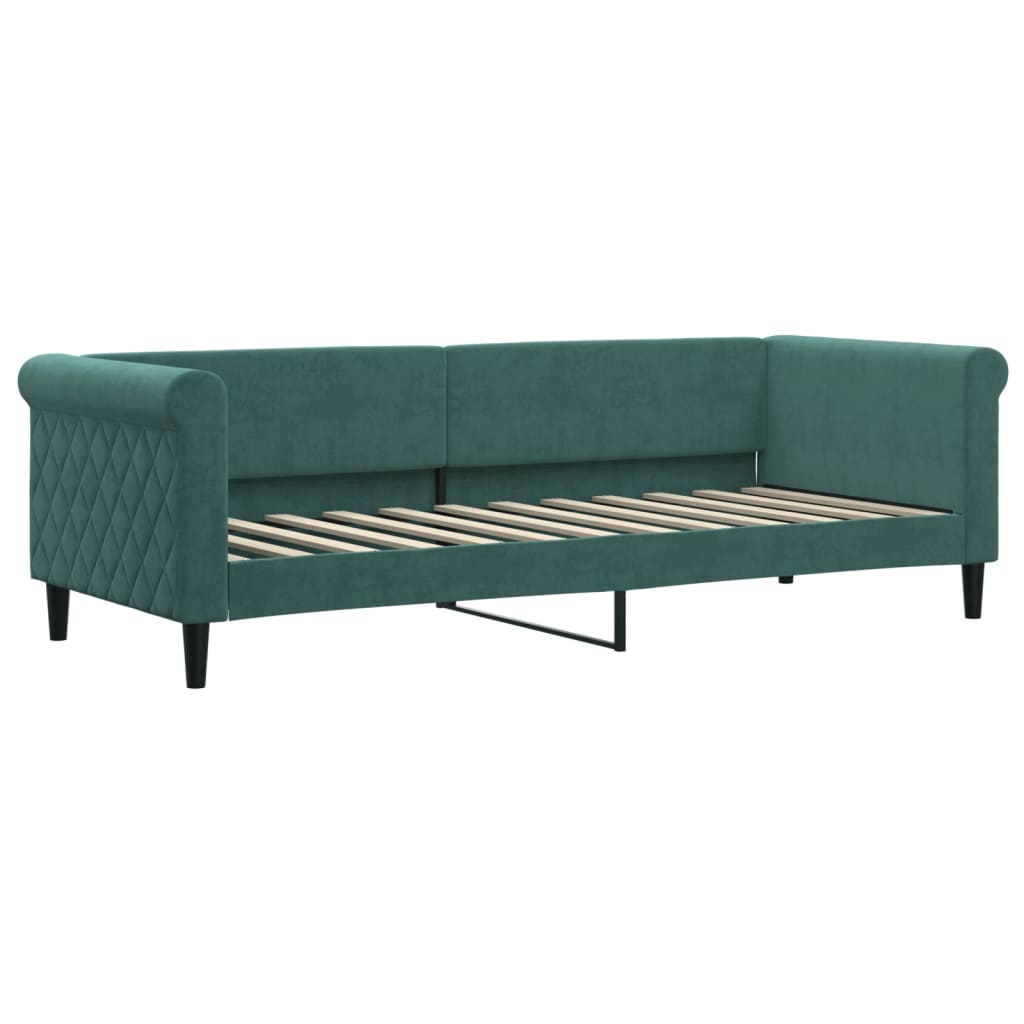 Slaapbank Fluweel Donkergroen 80 x 200 cm met onderschuifbed