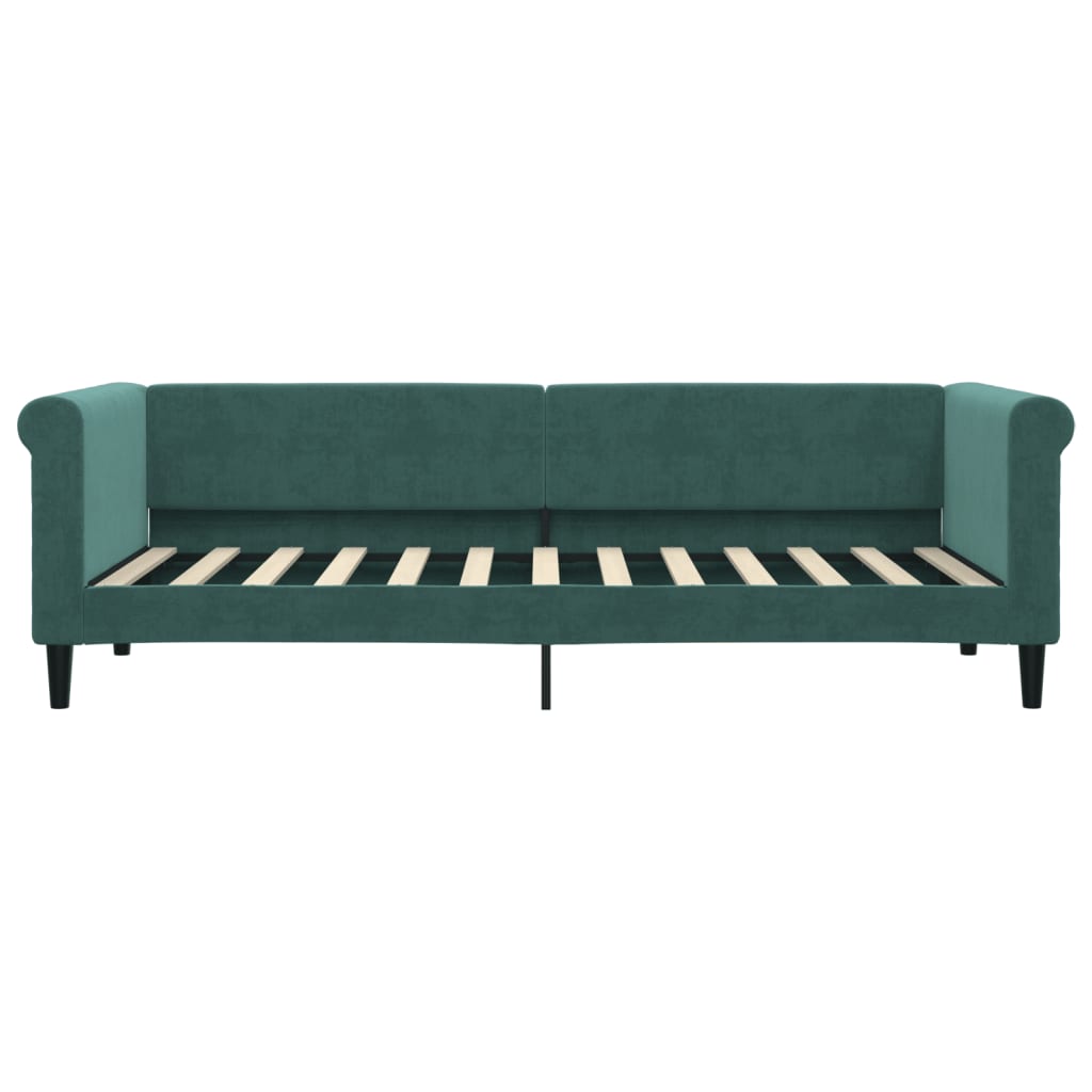 Slaapbank Fluweel Donkergroen 80 x 200 cm met onderschuifbed