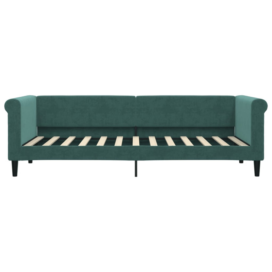 Slaapbank Fluweel Donkergroen 80 x 200 cm met onderschuifbed