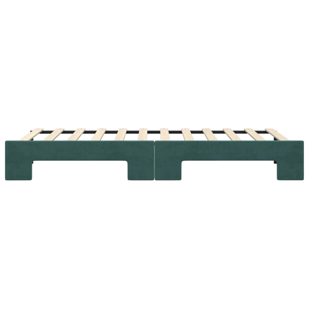 Slaapbank Fluweel Donkergroen 80 x 200 cm met onderschuifbed