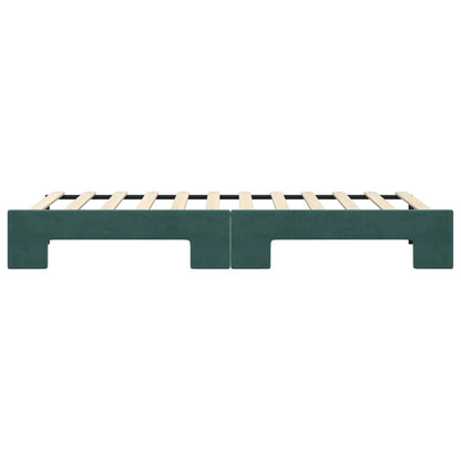 Slaapbank Fluweel Donkergroen 80 x 200 cm met onderschuifbed