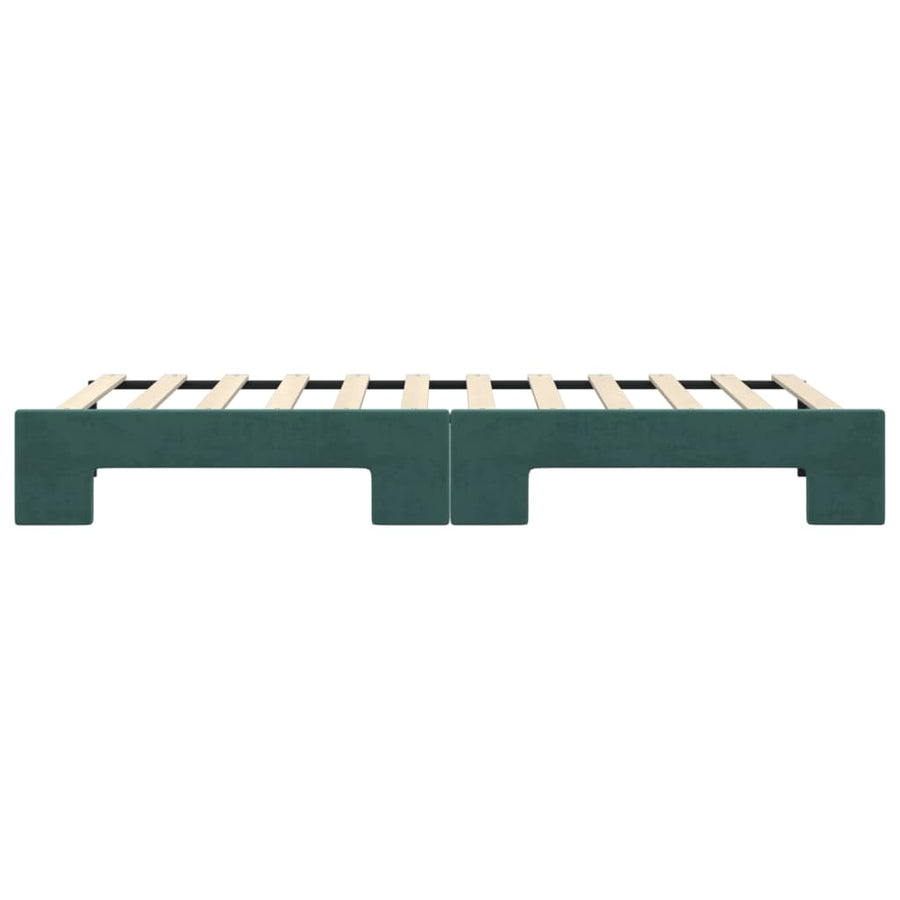 Slaapbank Fluweel Donkergroen 80 x 200 cm met onderschuifbed