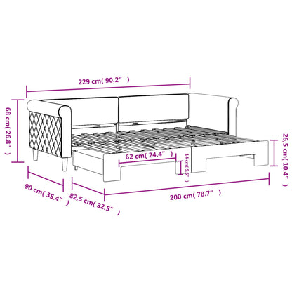 Slaapbank Fluweel Donkergroen 80 x 200 cm met onderschuifbed
