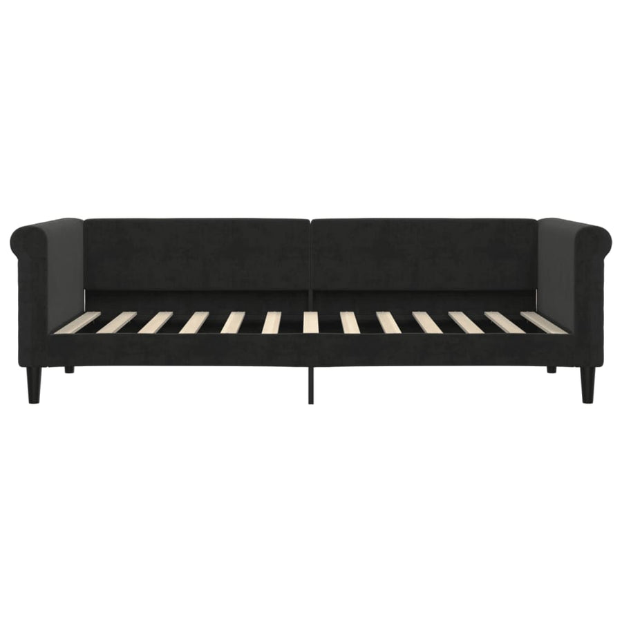 Slaapbank Fluweel 80 x 200 cm Zwart met onderschuifbed