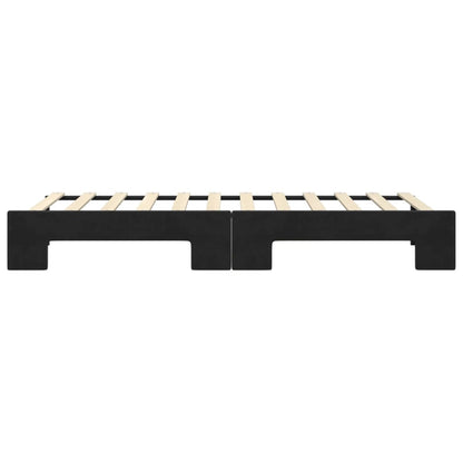 Slaapbank Fluweel 80 x 200 cm Zwart met onderschuifbed