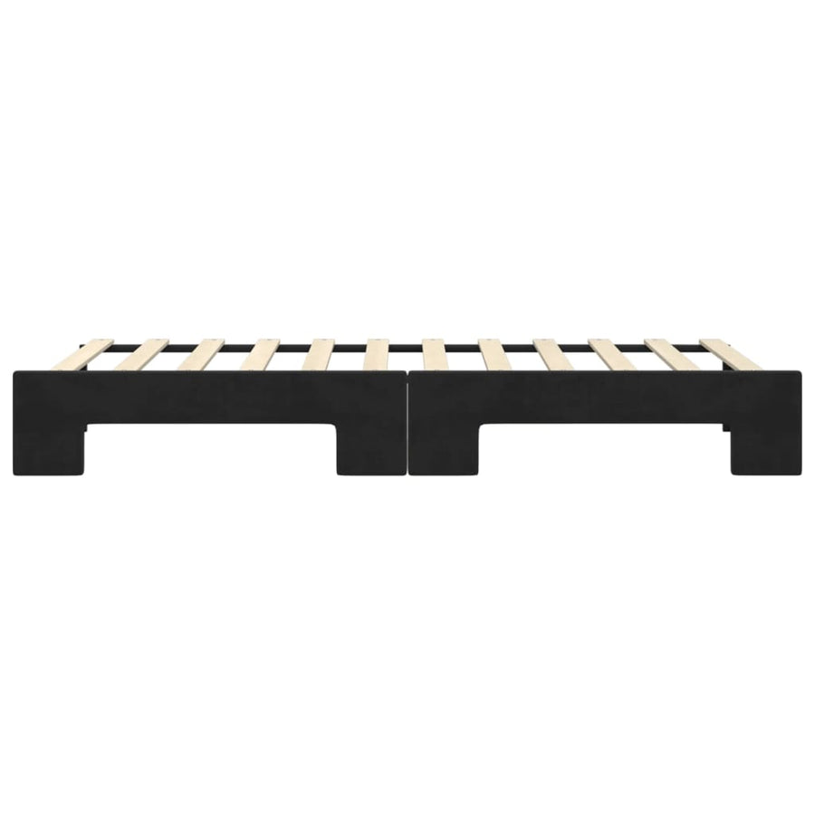 Slaapbank Fluweel 80 x 200 cm Zwart met onderschuifbed