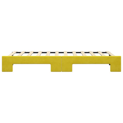 Slaapbank Fluweel 80 x 200 cm Geel met onderschuifbed